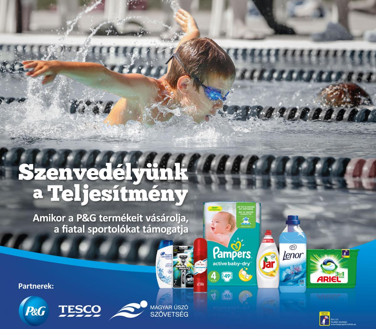 Új lehetőségek a jövő bajnokainak: A Procter&Gamble és a TESCO kampányt indított az úszásutánpótlás támogatására
